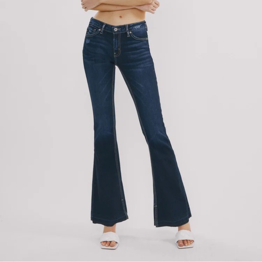 KanCan High Rise Dark Wash Flare Jean Size 5/26